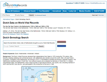 Tablet Screenshot of dutch.worldvitalrecords.com