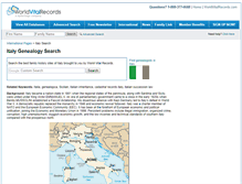 Tablet Screenshot of italy.worldvitalrecords.com