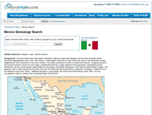Tablet Screenshot of mexico.worldvitalrecords.com